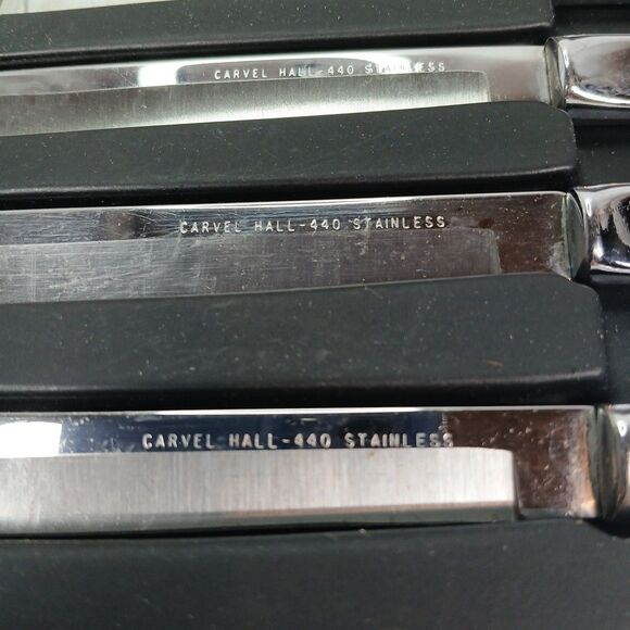 Vintage Carvel Hall 6 Pc Steak Knife Set Stainless Steel with Case - Picture 3 of 8